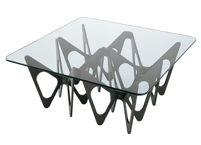 Small Table with Top in Tempered Plate Glass Butterfly | Zanotta